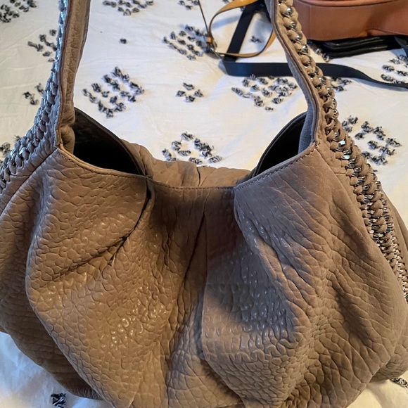 Freesie Handbags - Taupe pebbled leather large hobo